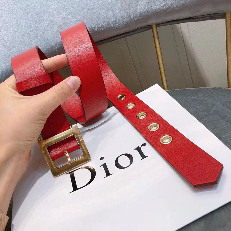 Diorquake Belt Calfskin Red