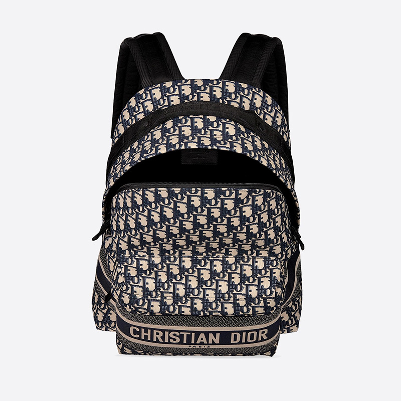 DiorTravel Backpack Oblique Motif Canvas Blue