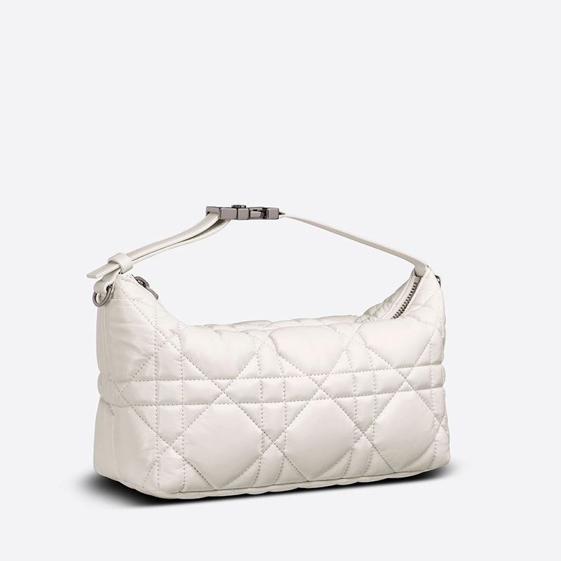 DiorTravel Nomad Pouch Cannage Calfskin White