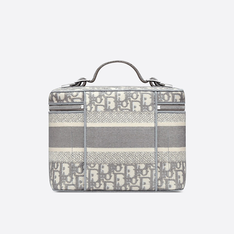 Medium DiorTravel Vanity Case Oblique Motif Canvas Grey