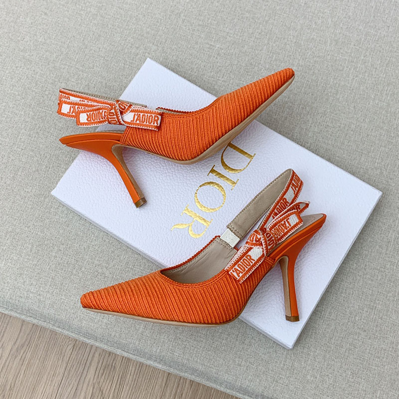 J'Adior Slingback Pumps Women Technical Fabric Orange