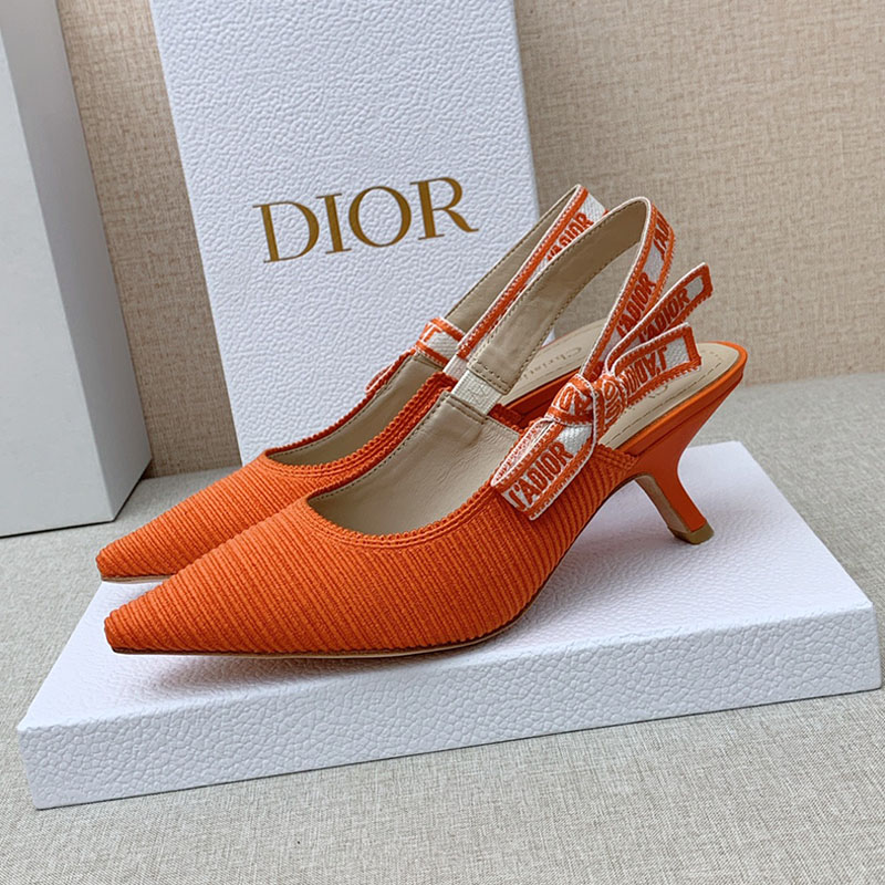 J'Adior Slingback Pumps Women Technical Fabric Orange