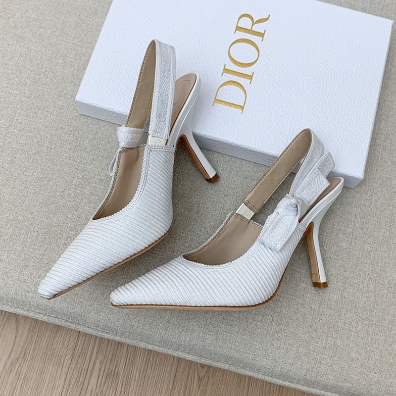 J'Adior Slingback Pumps Women Technical Fabric White