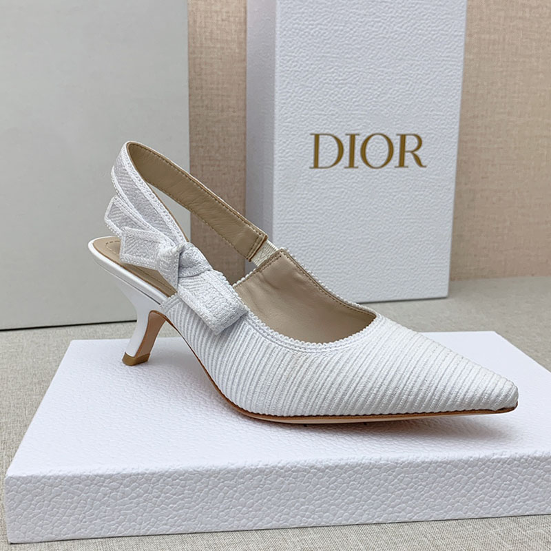 J'Adior Slingback Pumps Women Technical Fabric White