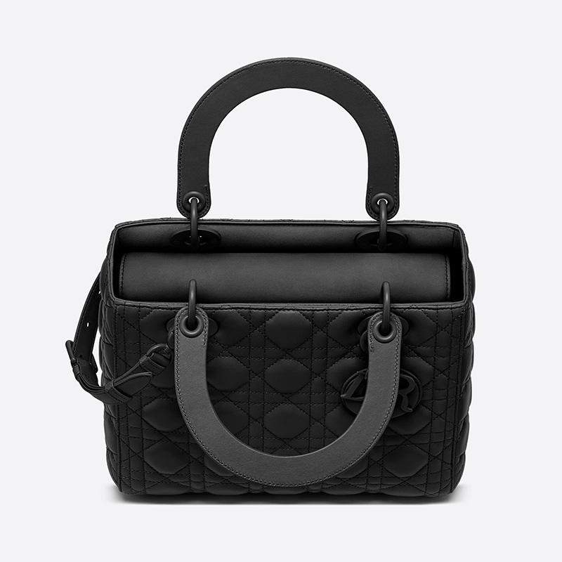 Medium Lady Dior Bag Ultramatte Cannage Calfskin Black