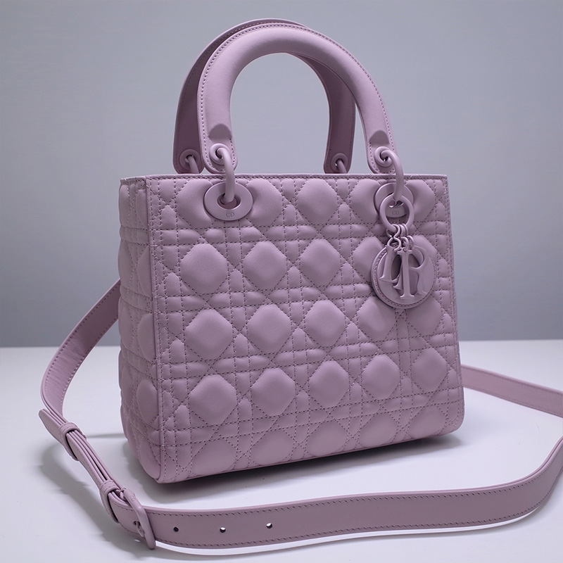 Medium Lady Dior Bag Ultramatte Cannage Calfskin Purple