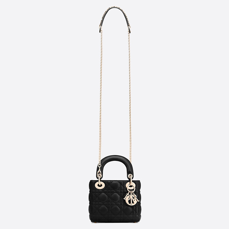 Mini Lady Dior Bag Cannage Lambskin Black