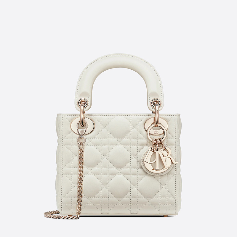 Mini Lady Dior Bag Cannage Lambskin White