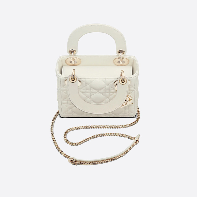 Mini Lady Dior Bag Cannage Lambskin White