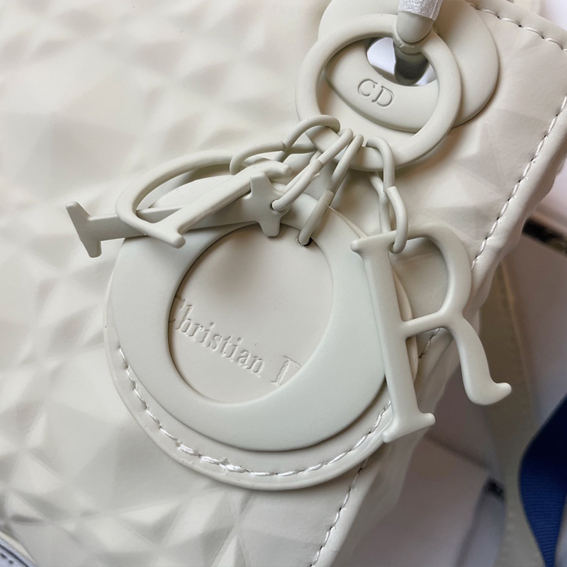 Mini Lady Dior Bag Ultramatte Frosted Cannage Calfskin White