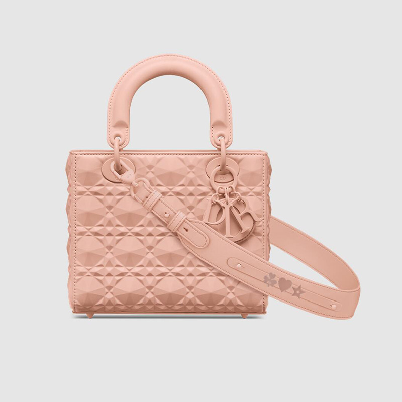 Lady Dior My ABCDior Bag Ultramatte Cannage Calfskin with Diamond Motif Pink