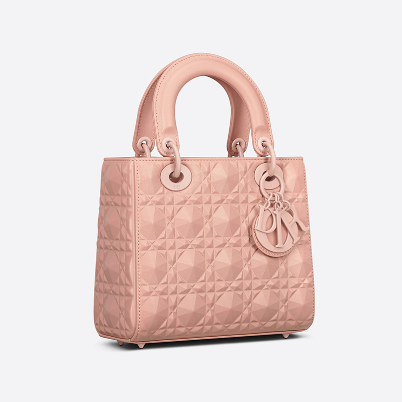 Lady Dior My ABCDior Bag Ultramatte Cannage Calfskin with Diamond Motif Pink