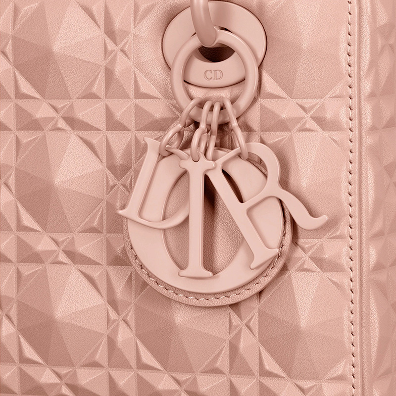 Lady Dior My ABCDior Bag Ultramatte Cannage Calfskin with Diamond Motif Pink