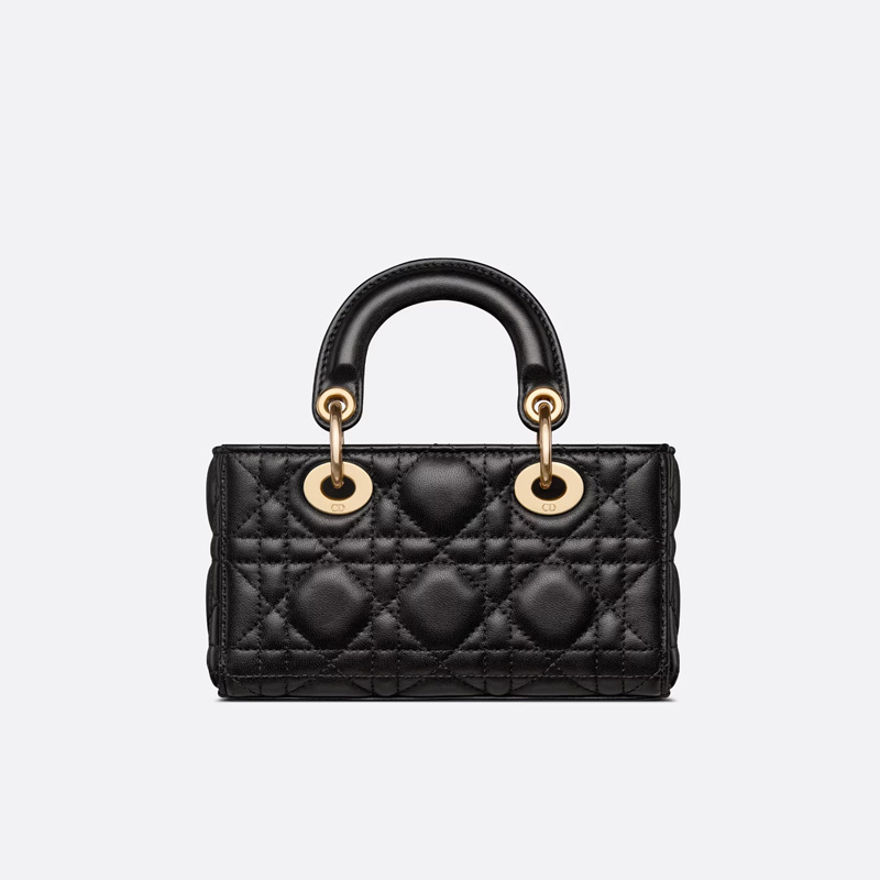 Micro Lady D-Joy Bag Cannage Lambskin Black