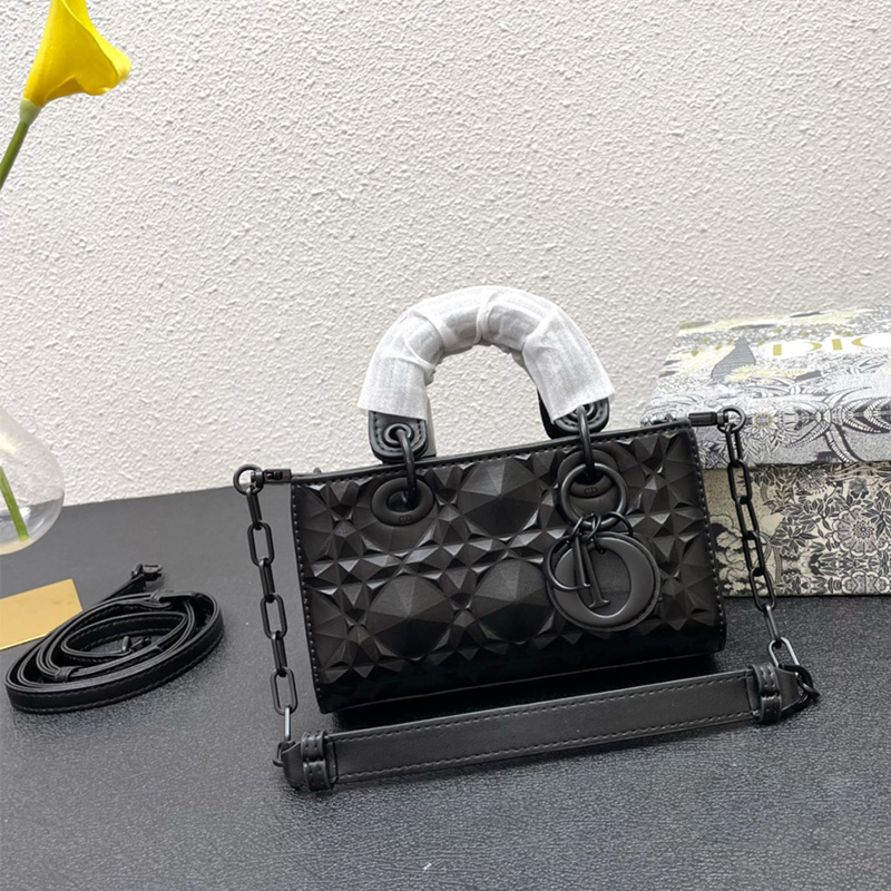Micro Lady D-Joy Bag Ultramatte Cannage Calfskin with Diamond Motif Black