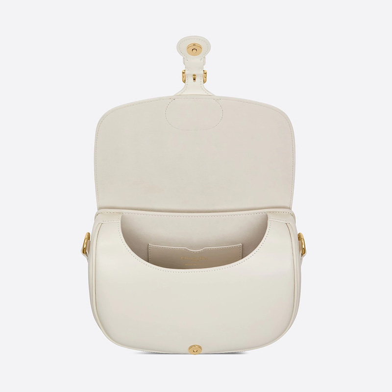 Medium Dior Bobby Bag Box Calfskin White