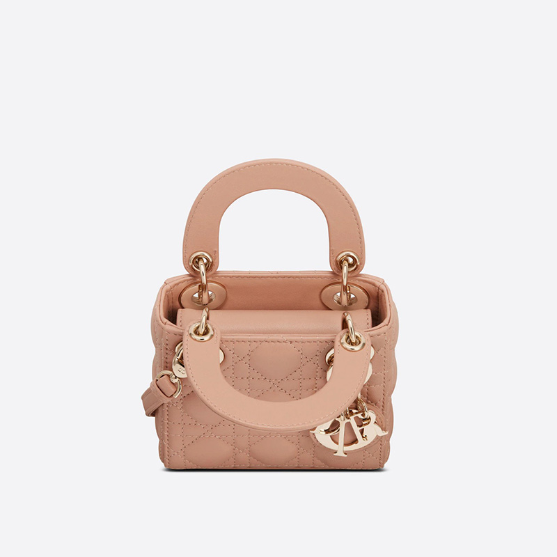 Micro Lady Dior Bag Cannage Lambskin Apricot