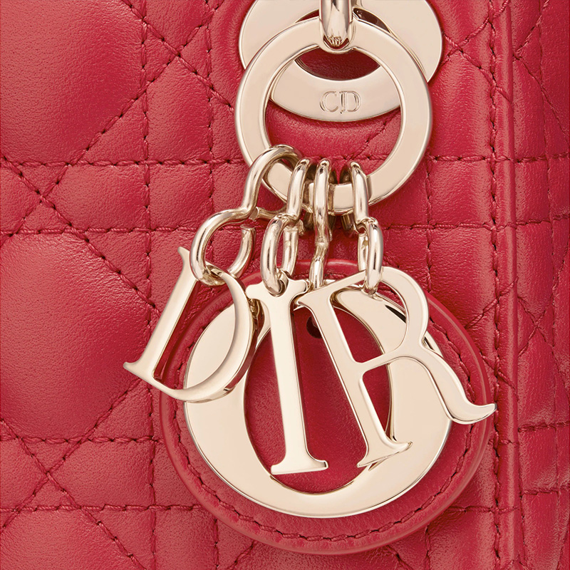 Micro Lady Dior Bag Cannage Lambskin Red