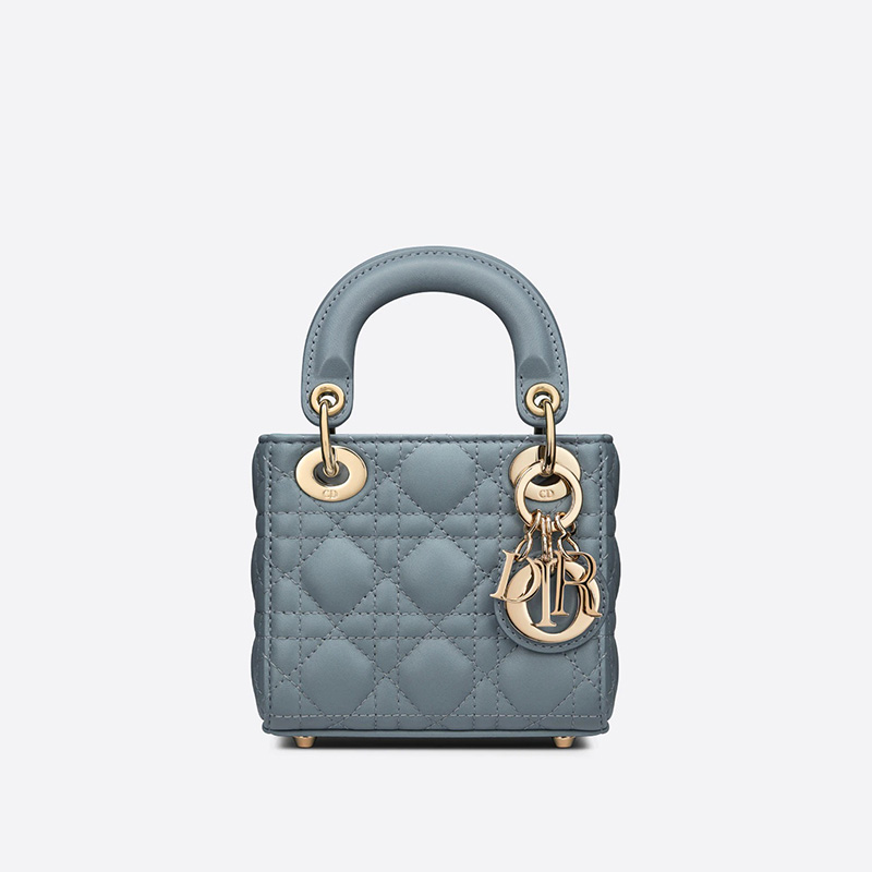 Micro Lady Dior Bag Cannage Lambskin Sky Blue