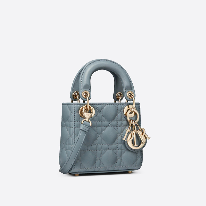 Micro Lady Dior Bag Cannage Lambskin Sky Blue