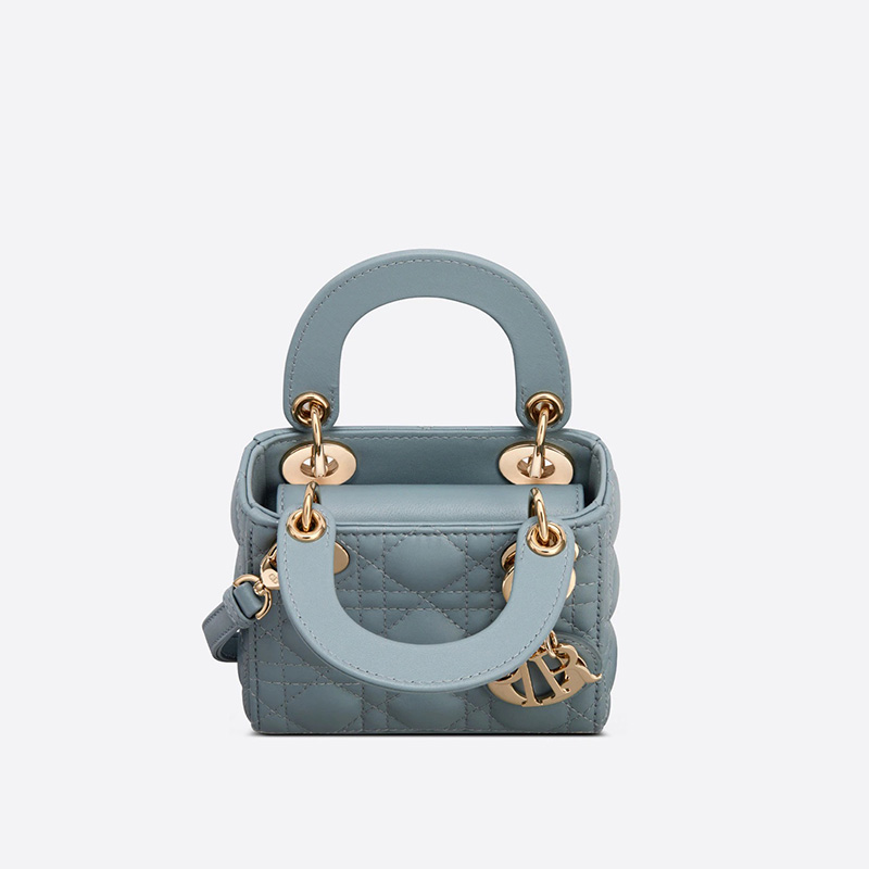 Micro Lady Dior Bag Cannage Lambskin Sky Blue