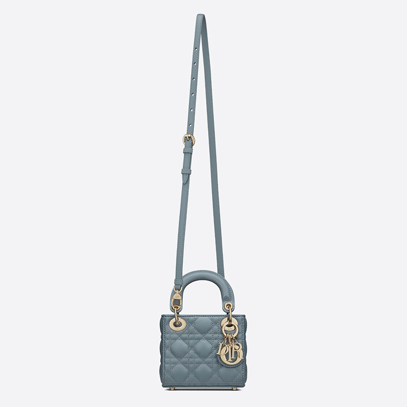 Micro Lady Dior Bag Cannage Lambskin Sky Blue