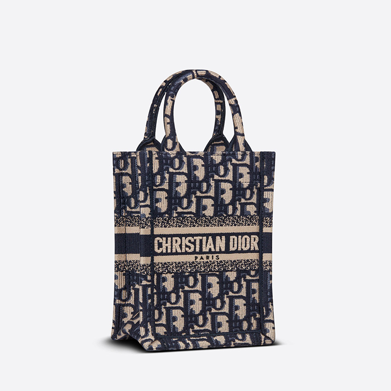 Miniature Dior Book Tote Oblique Motif Canvas Blue