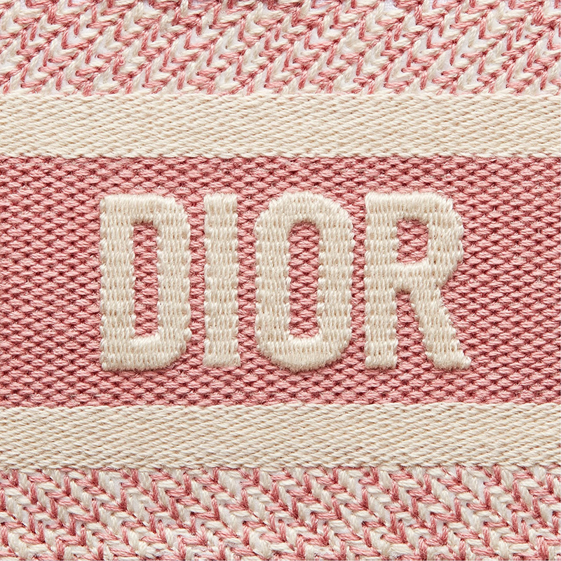 Mini Dior Book Tote D-Stripes Motif Canvas Pink