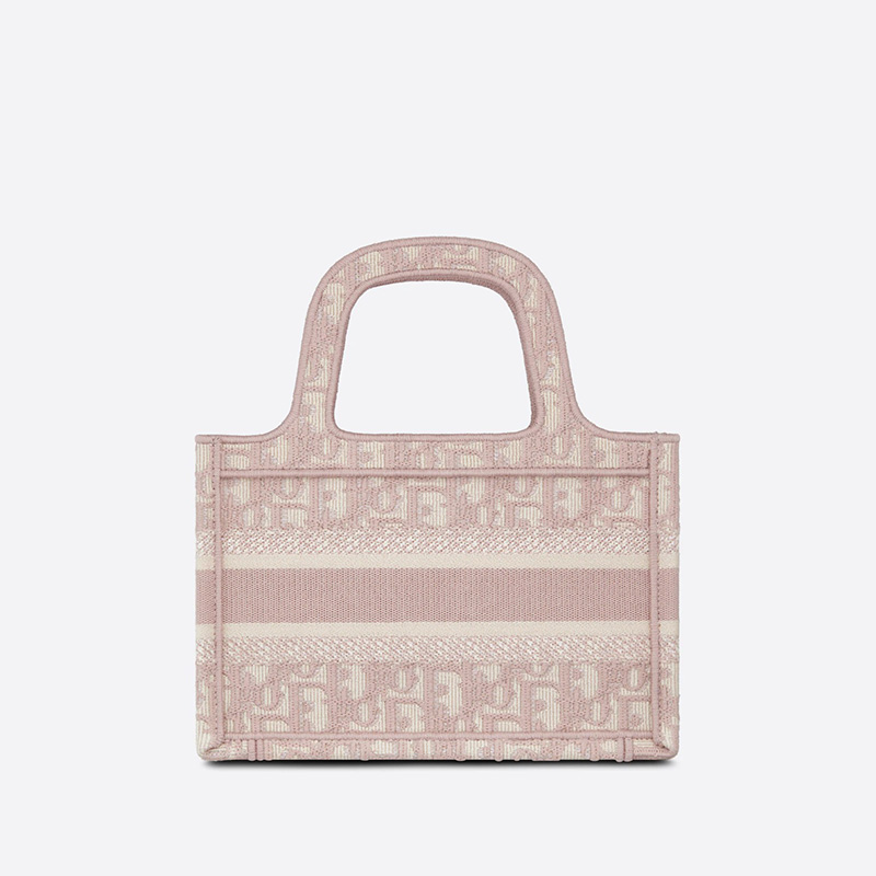 Mini Dior Book Tote Oblique Motif Canvas Pink