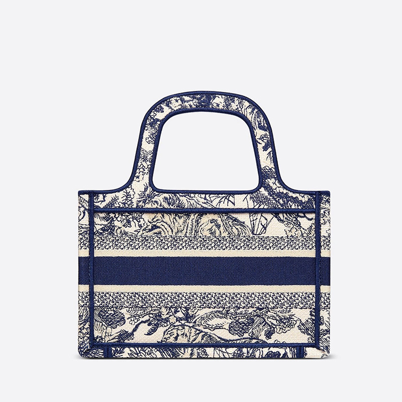 Mini Dior Book Tote Toile De Jouy Motif Canvas Blue