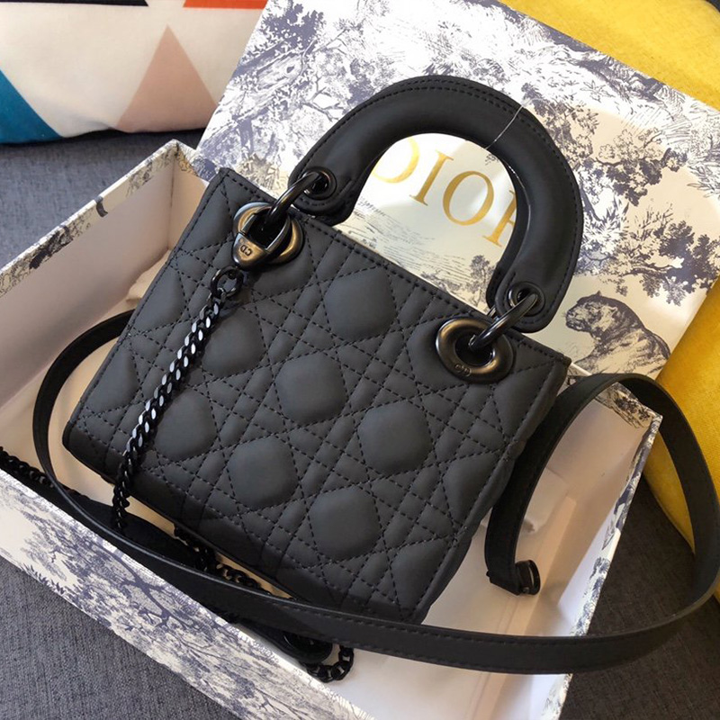 Mini Lady Dior Bag Ultramatte Calfskin Black