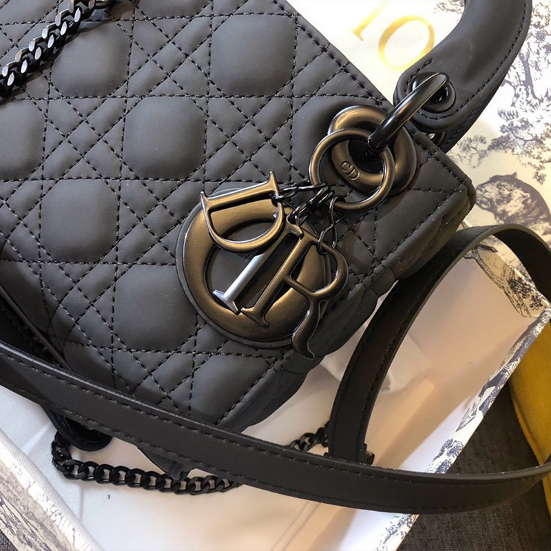 Mini Lady Dior Bag Ultramatte Calfskin Black