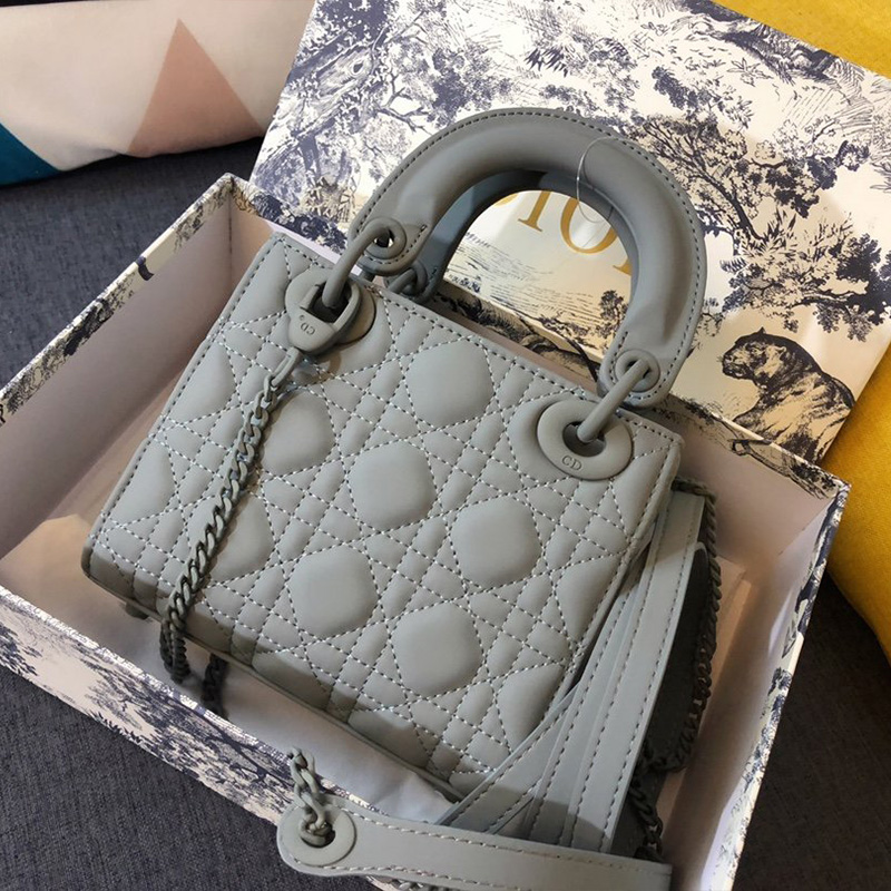 Mini Lady Dior Bag Ultramatte Calfskin Grey