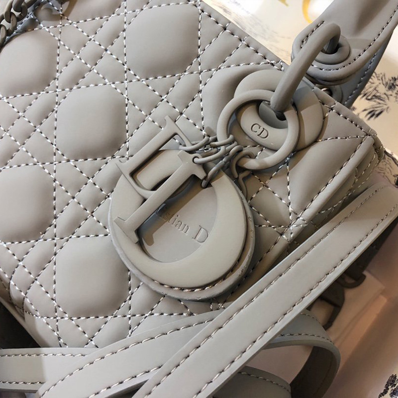 Mini Lady Dior Bag Ultramatte Calfskin Grey