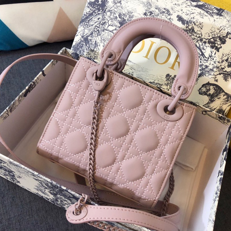 Mini Lady Dior Bag Ultramatte Calfskin Pink