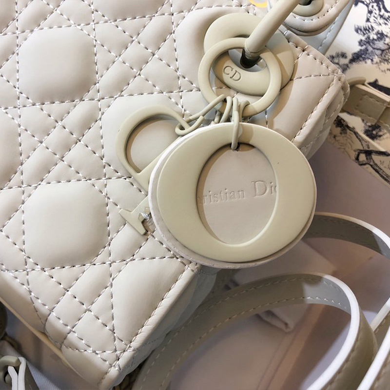 Mini Lady Dior Bag Ultramatte Calfskin White