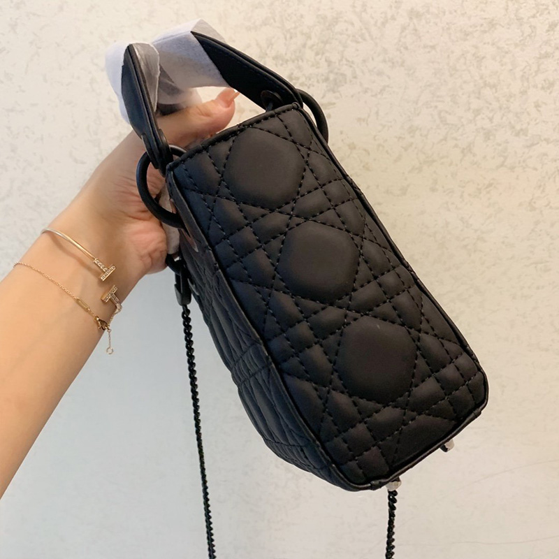 Mini Lady Dior Bag Ultramatte Cannage Calfskin Black