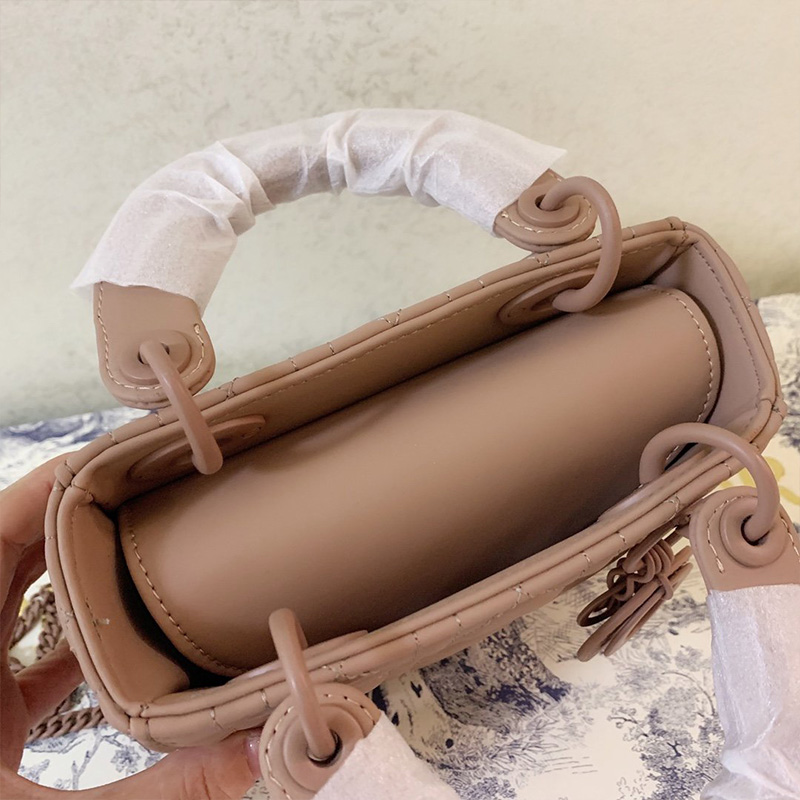 Mini Lady Dior Bag Ultramatte Cannage Calfskin Khaki