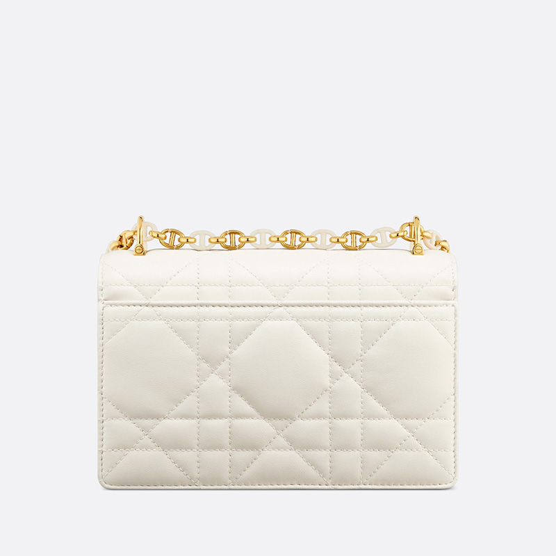 Mini Miss Caro Bag Macrocannage Lambskin White