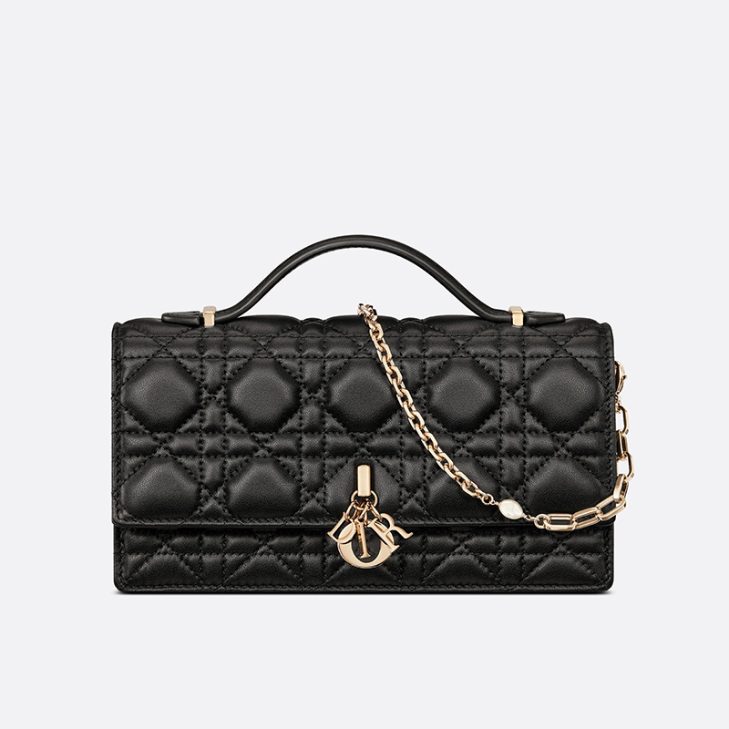 Mini Miss Dior Bag Cannage Lambskin Black