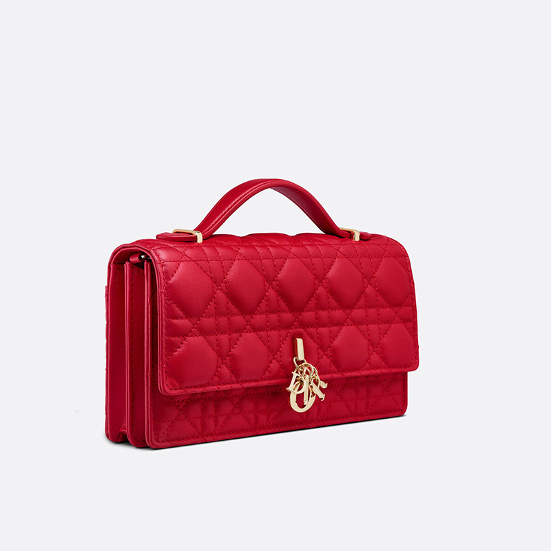 Mini Miss Dior Bag Cannage Lambskin Red