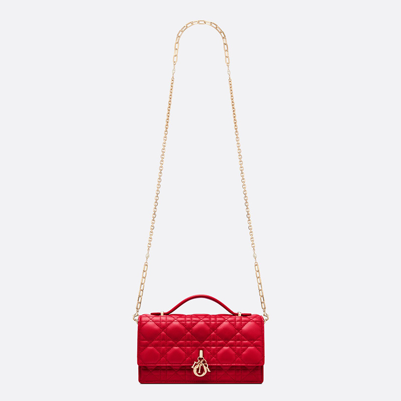 Mini Miss Dior Bag Cannage Lambskin Red