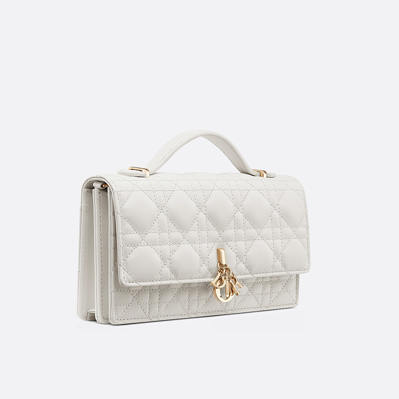 Mini Miss Dior Bag Cannage Lambskin White