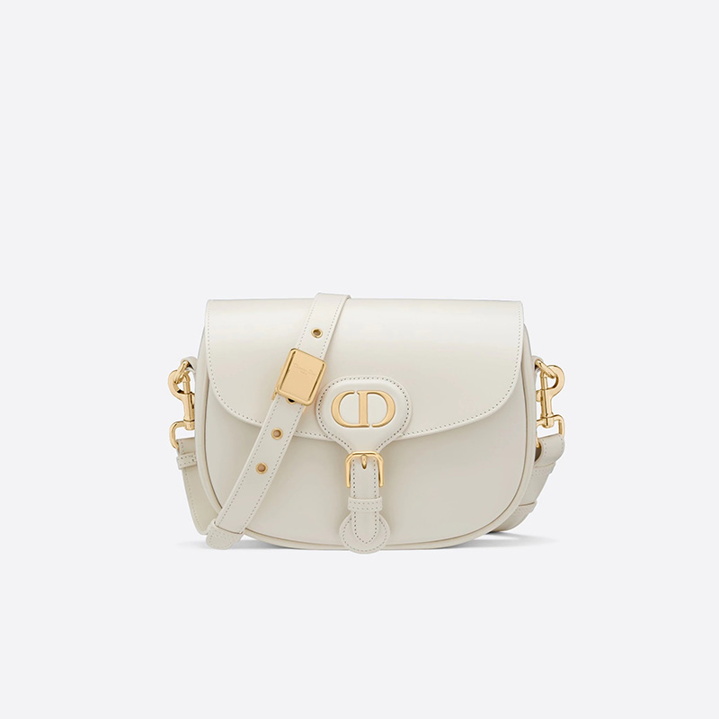 Small Dior Bobby Bag Box Calfskin White