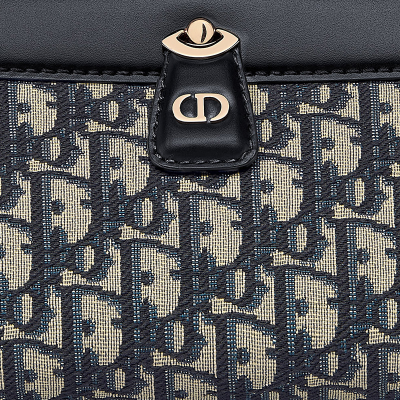 Small Dior Key Bag Oblique Motif Canvas Blue