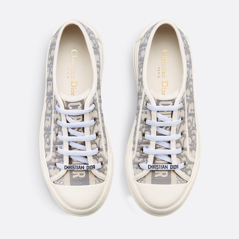 Walk'N'Dior Platform Sneakers Women Oblique Motif Canvas Grey