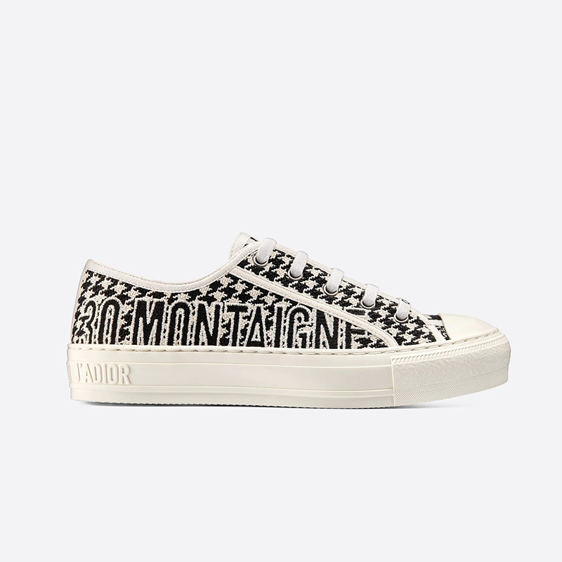 Walk'n'Dior Sneakers Women Houndstooth Motif Canvas Black