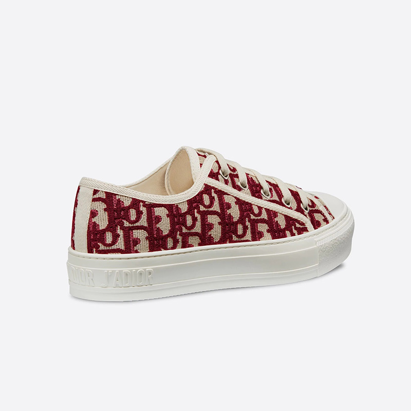 Walk'n'Dior Sneakers Women Oblique Motif Canvas Burgundy