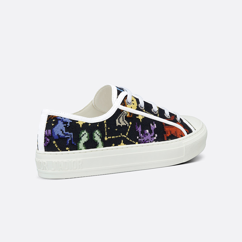 Walk'n'Dior Sneakers Women Pixel Zodiac Motif Canvas Black