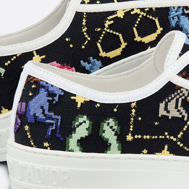 Walk'n'Dior Sneakers Women Pixel Zodiac Motif Canvas Black